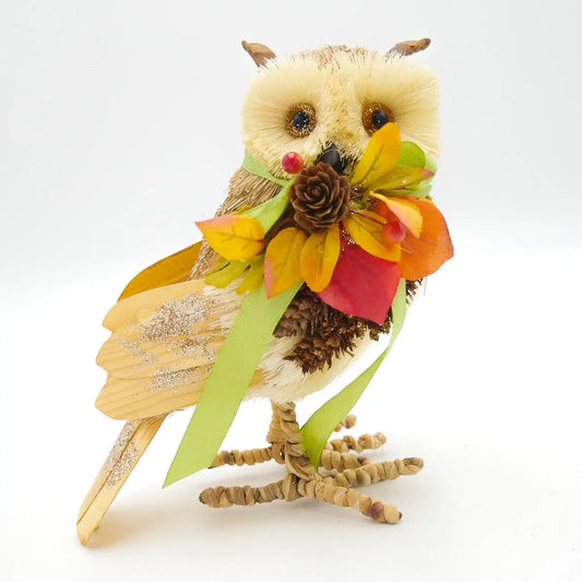 8.75" Harvest Sisal Owl Floral Living