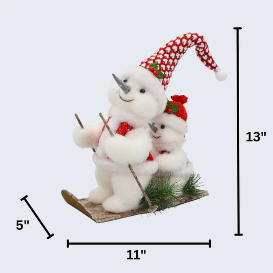 17.75" Sledding Snowman Floral Living