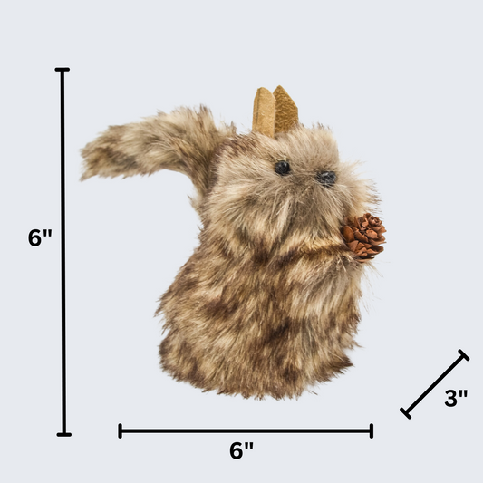 6" Brown Furry Faux Squirrel