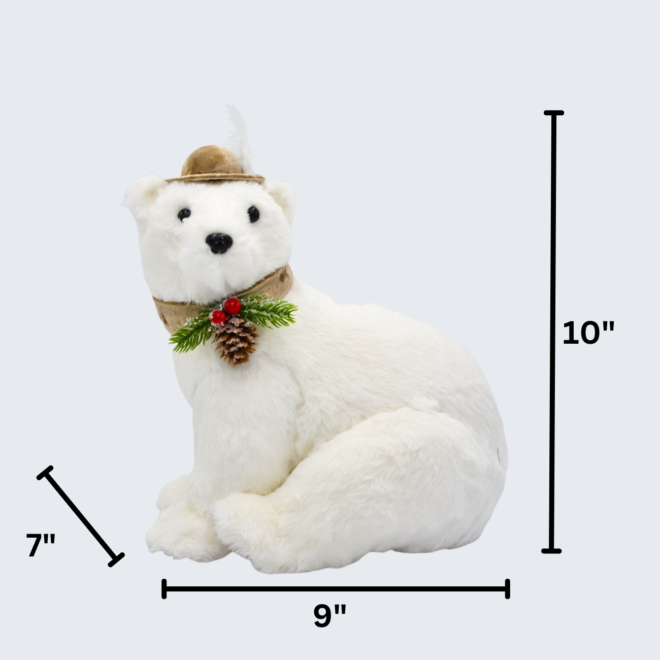 10" Christmas Polar Bear