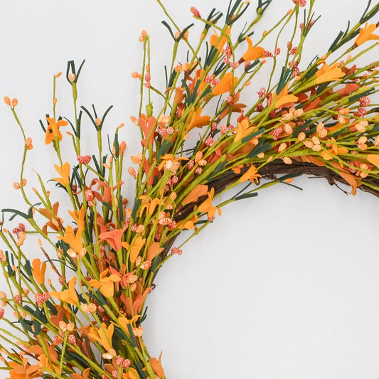 22" Cinnamon Buttercup Wreath Floral Living