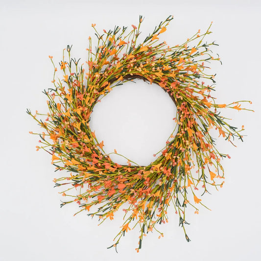 22" Cinnamon Buttercup Wreath Floral Living