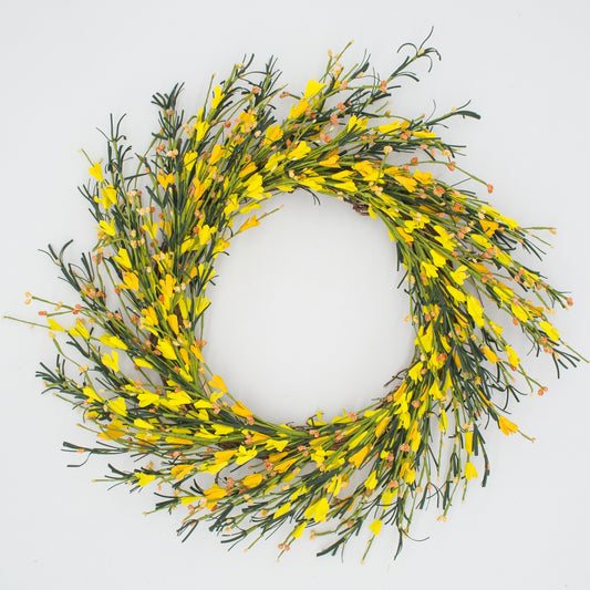 22" Mustard Yellow Buttercup Wreath