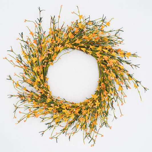 22" Orange and Gold Buttercup Wreath