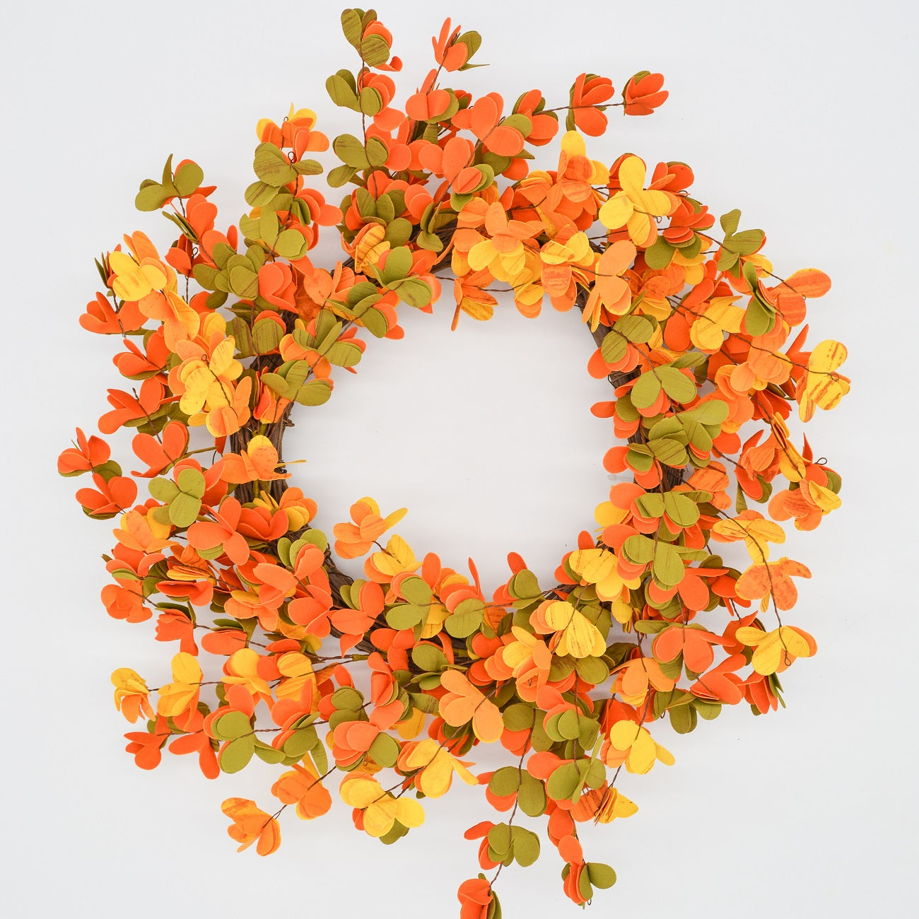 22" Orange, Yellow Clover Wreath