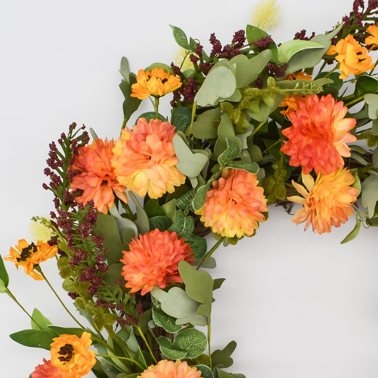 26" Dahlia, Pincushion Wreath