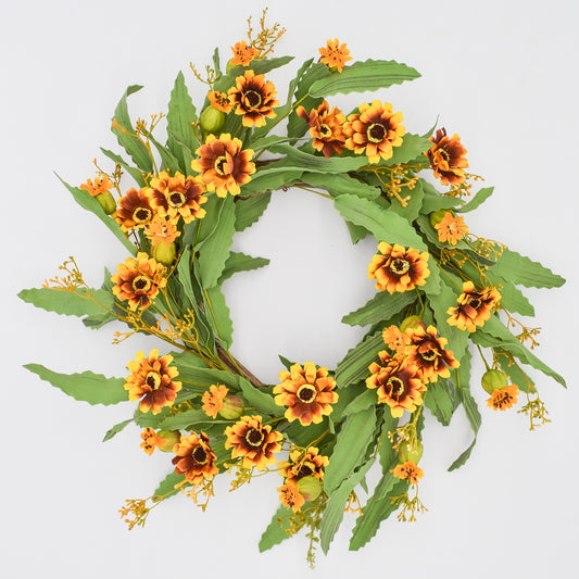 22" Harvest Blanket Flower Wreath