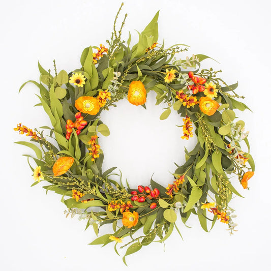 22" Poppy, Herb Wreath Floral Living