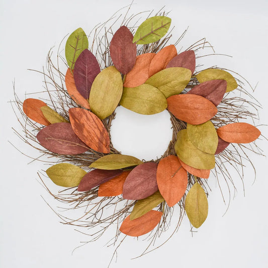 26" Early Harvest Magnolia Twig Wreath Floral Living