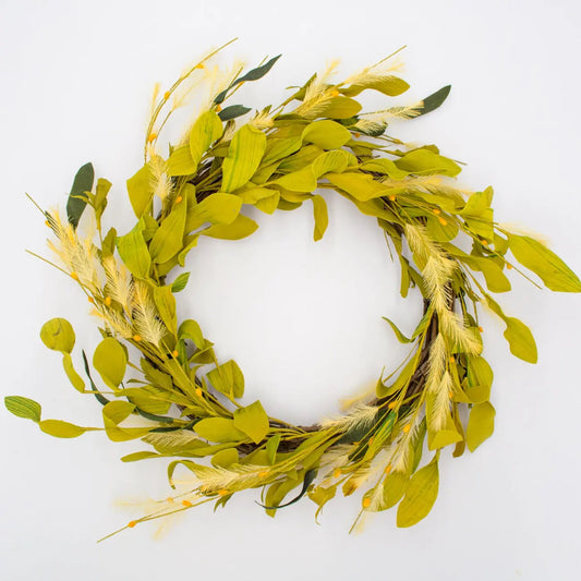 22" Field Grass Leaf Wreath Floral Living