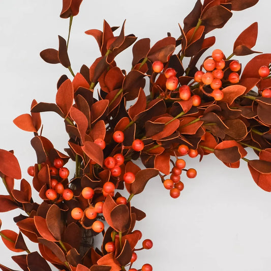 26" Rust Meadowlark, Berry Wreath Floral Living