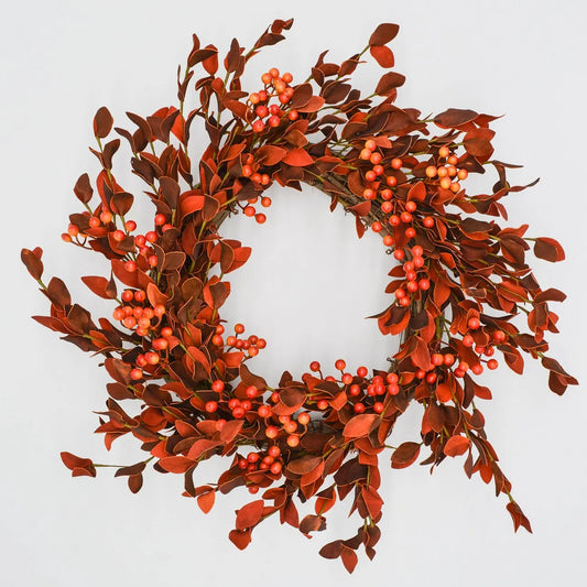 26" Rust Meadowlark, Berry Wreath Floral Living