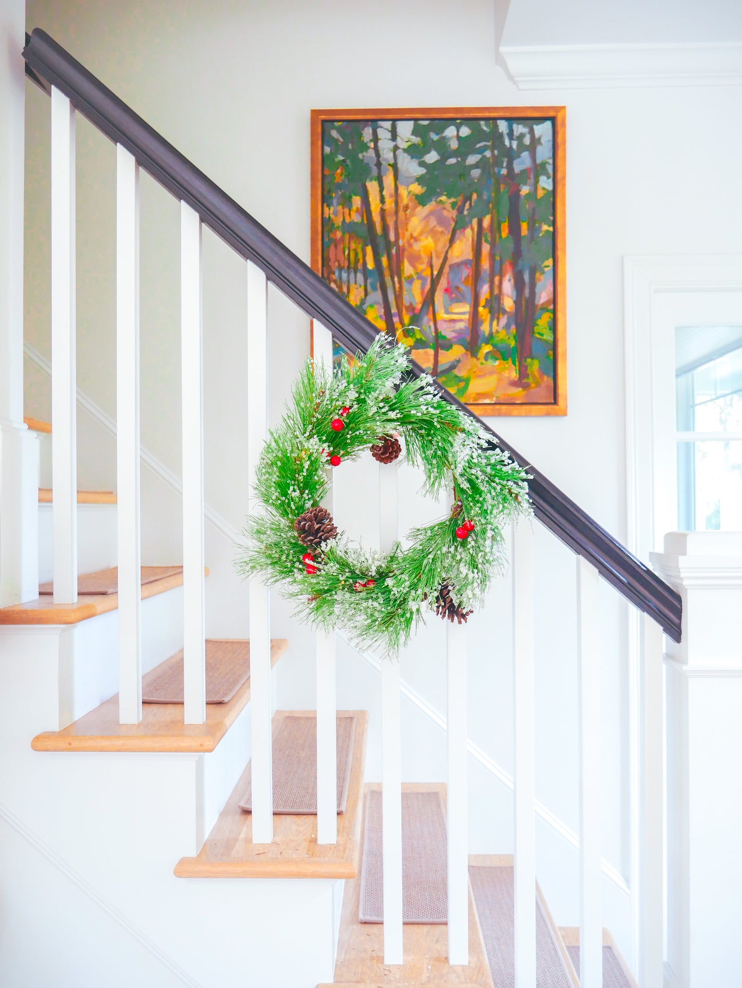 22" Icy Pine Berry, Pine Cone Wreath