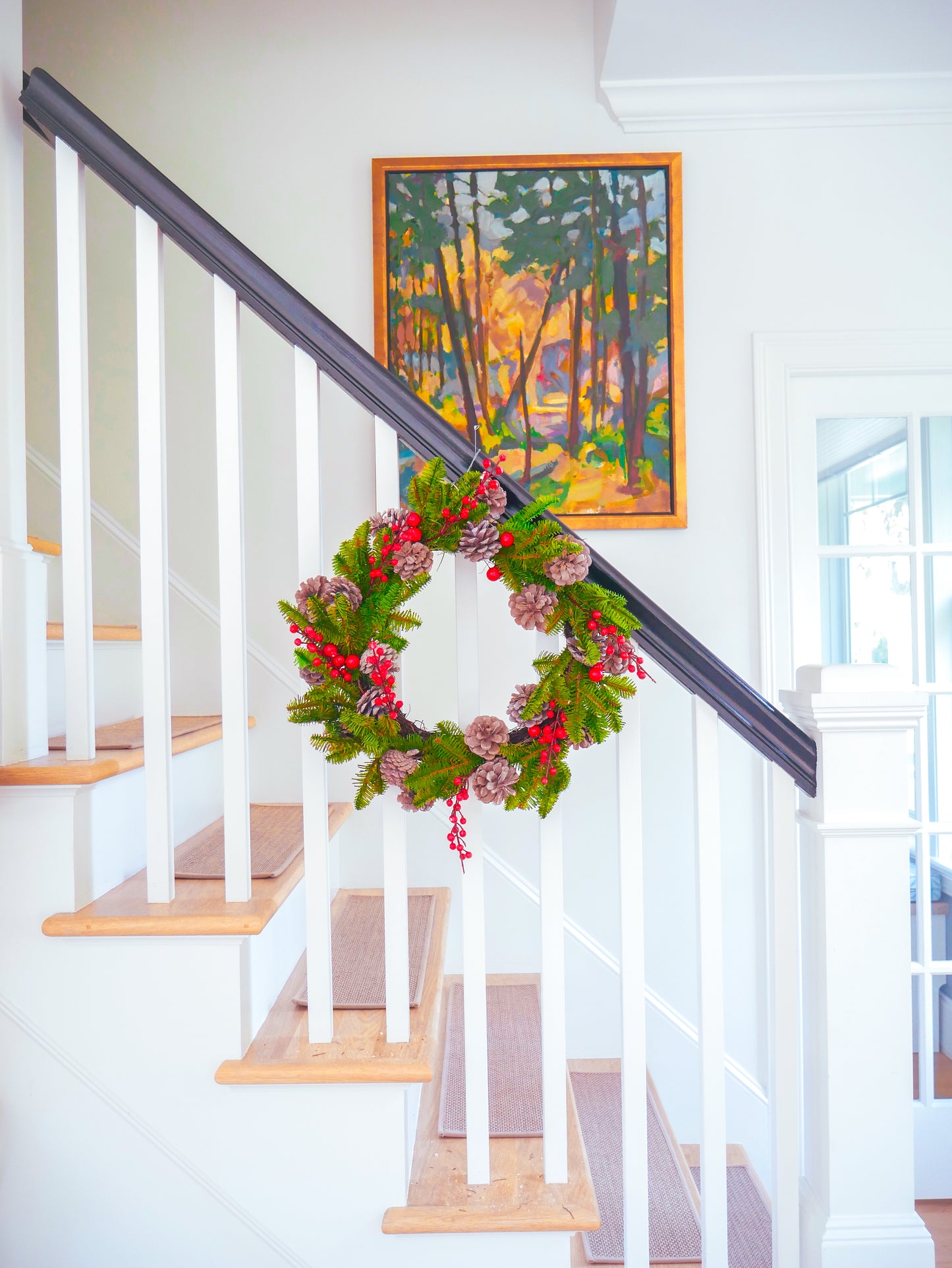 22" Balsam, Snowy Pine Cone Wreath