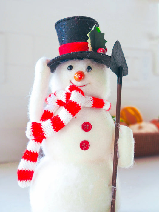 9.5" White Snowman Floral Living