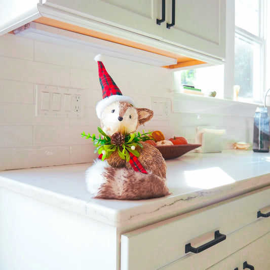 11.5" Holiday Fox Floral Living