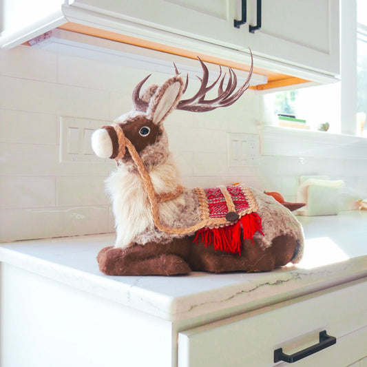 14" Regal Reindeer Floral Living