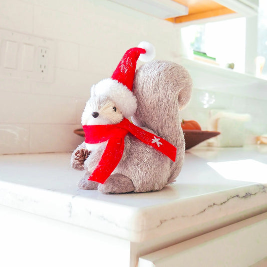 7.5" Holiday Squirrel Floral Living