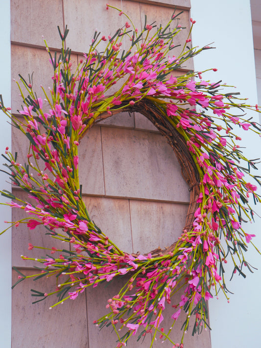 22" Dark Pink Buttercup Wreath