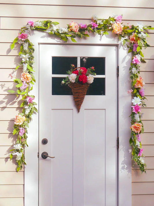 18" Dahlia Wall Basket Floral Living