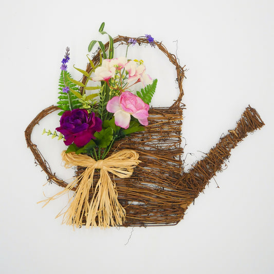 15" Purple Camellia Watering Can
