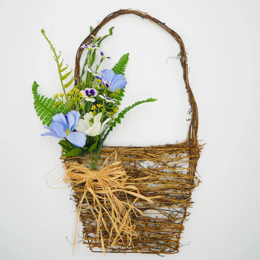 21" Cosmo, Pansy Flat Wall Basket Floral Living