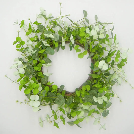 22" Mixed Spring Eucalyptus Wreath Floral Living