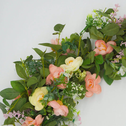 22" Poppy, Veronica Wreath Floral Living