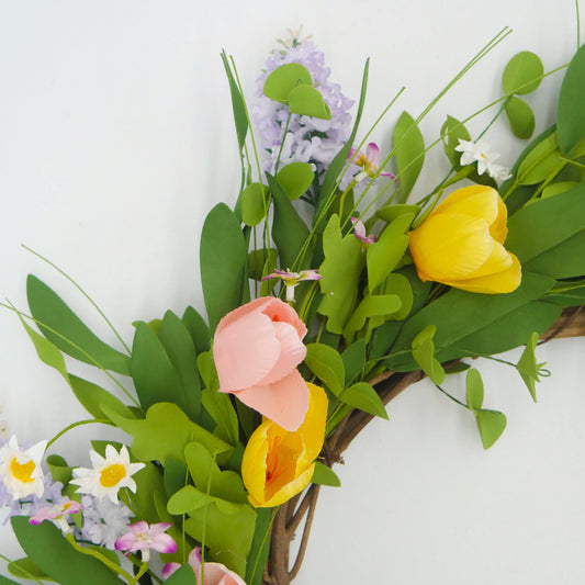 22" Tulip, Lilac Wreath Floral Living