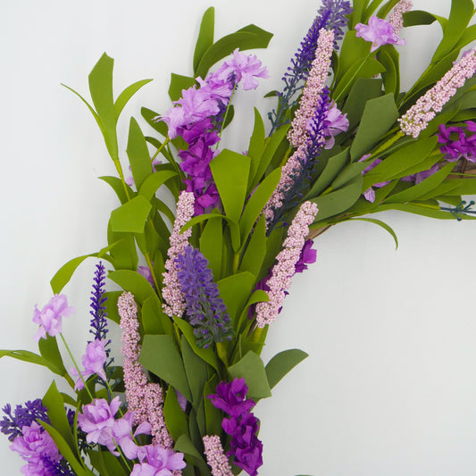 22" Lavender, Purple, Loosestrife, Speedwell Wreath