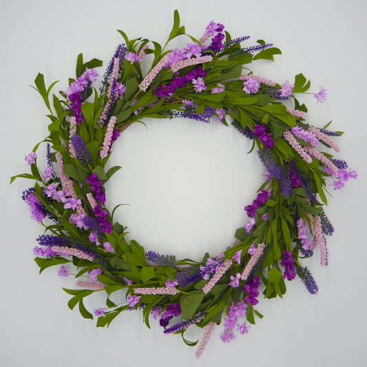 22" Lavender, Purple, Loosestrife, Speedwell Wreath