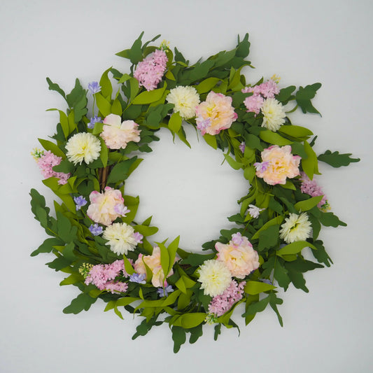 26" Peony, Lilac Wreath Floral Living