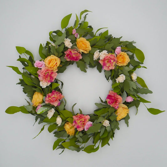 26" Garden Rose Wreath Floral Living