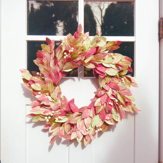 22" Burning Bush, Berry Wreath Floral Living