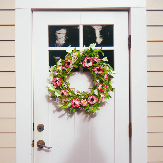 22" Persian Buttercup Wreath Floral Living