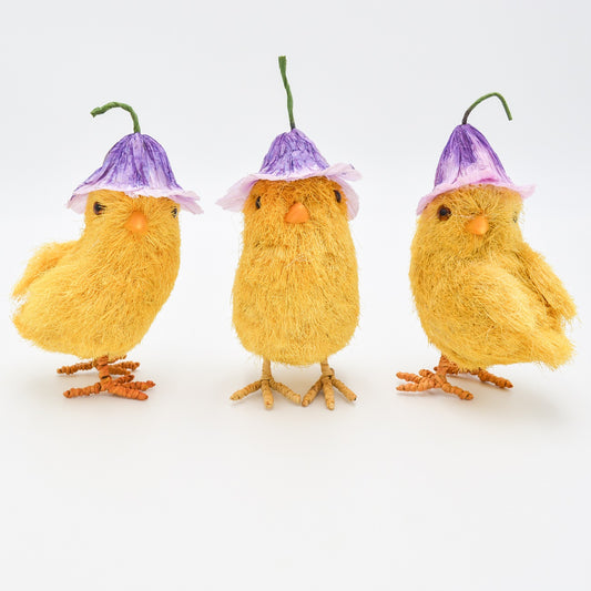 Set of three 6" Sisal Grass Chicks