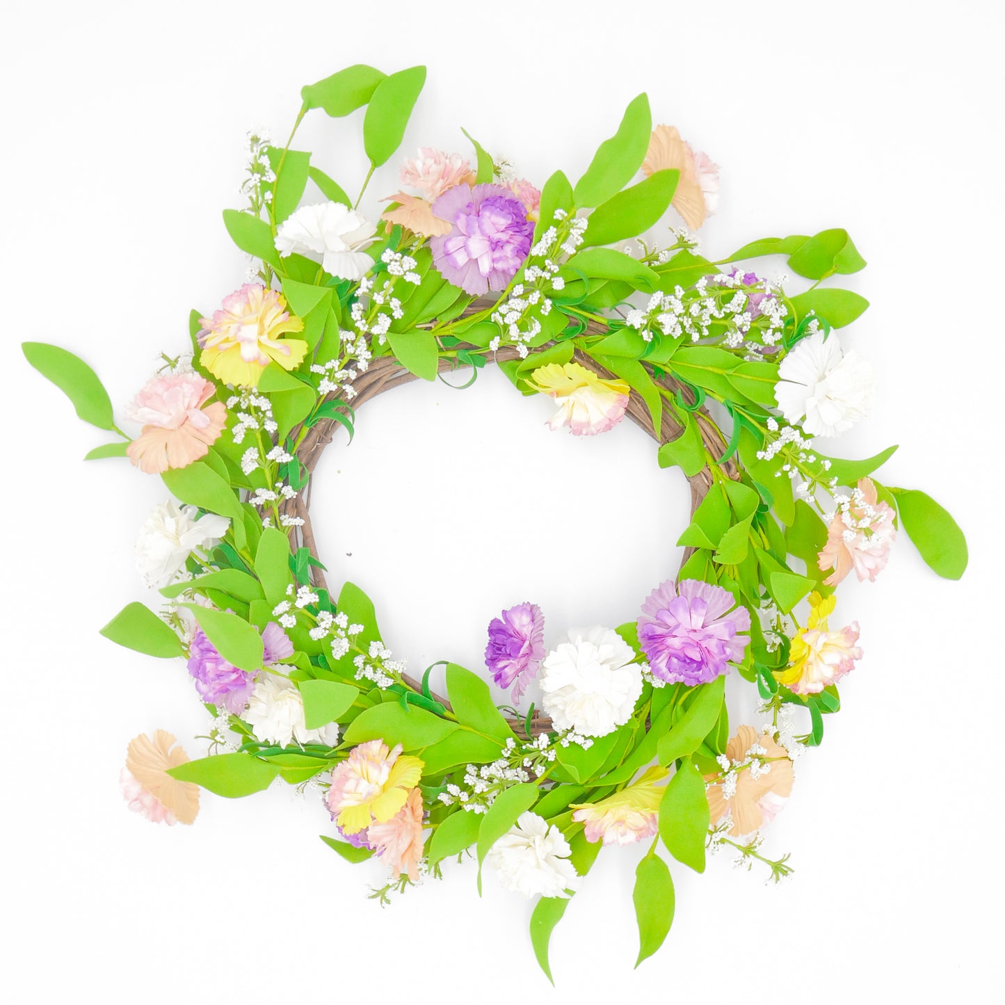 22" Mixed Color Dianthus Wreath