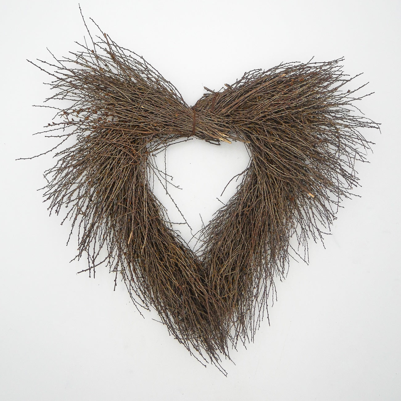 16" Pine Twig Heart Wreath