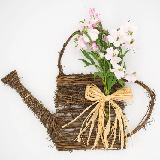 15" Apple Blossom Watering Can Floral Living