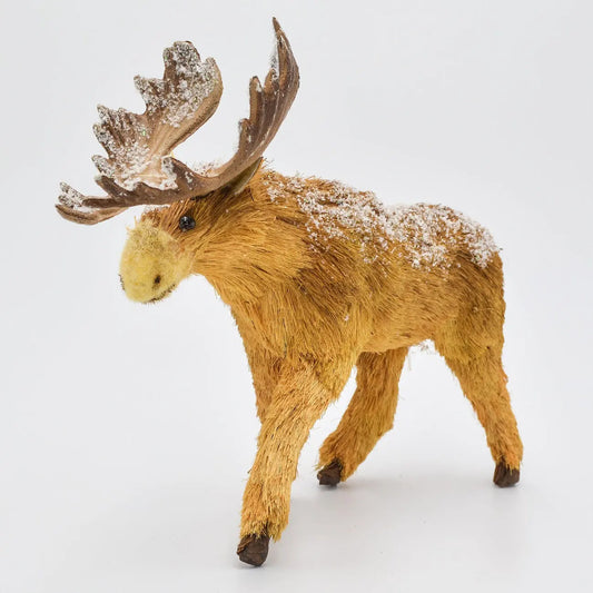 8" Snow dusted Sisal Moose Floral Living