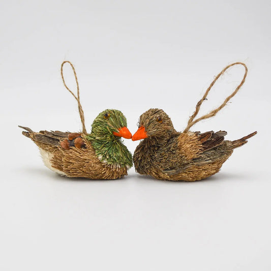 Set of 2- 4" Mallard Duck Ornaments Floral Living