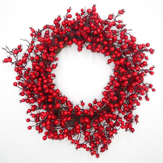 22" Red Wild Berry Wreath