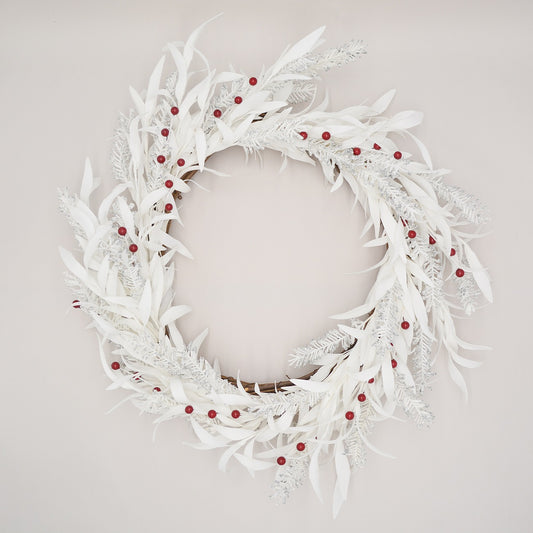 26" White Christmas Wreath