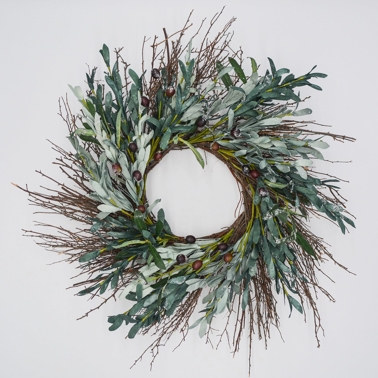 22" Christmas Olive Branch Wreath