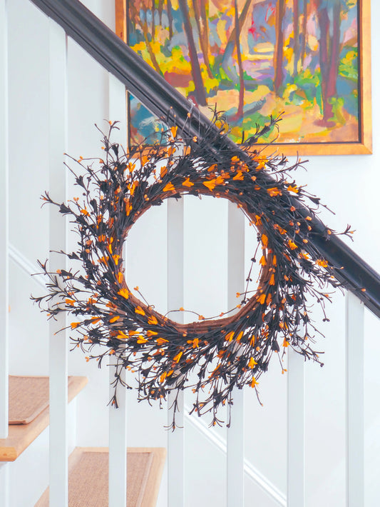 22" Halloween Buttercup Wreath Floral Living