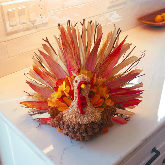 11.5" Harvest Turkey Floral Living