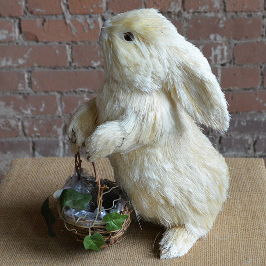 White Sisal Bunny with basket 2