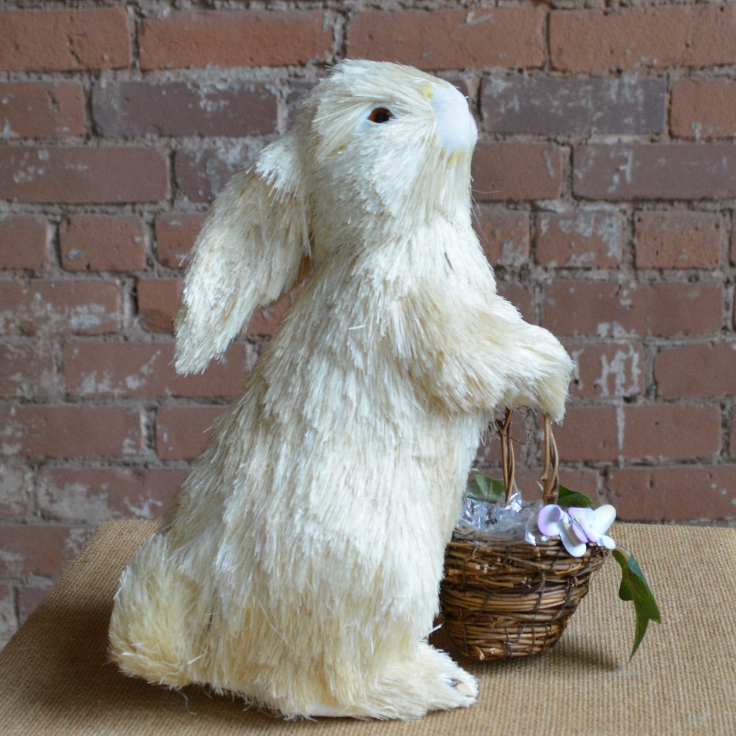 White Sisal Bunny with basket 3