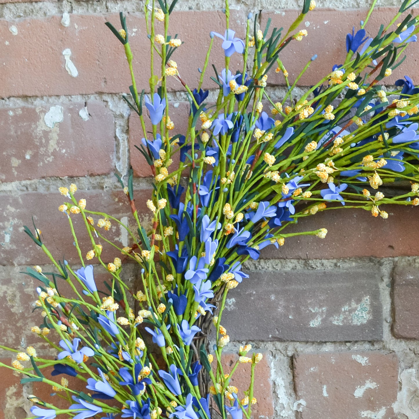 Periwinkle and Yellow Buttercup Wreath 2
