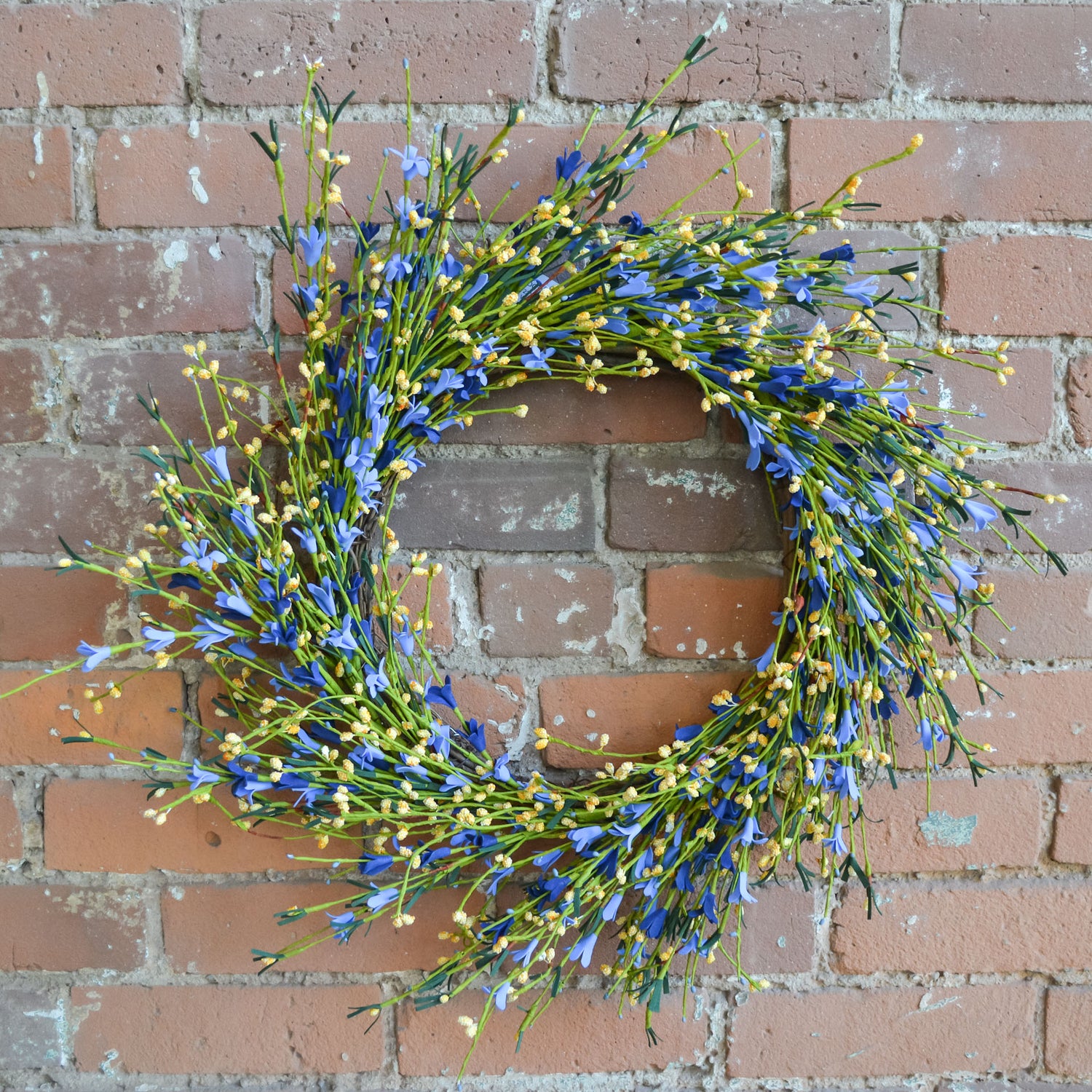 Periwinkle and Yellow Buttercup Wreath